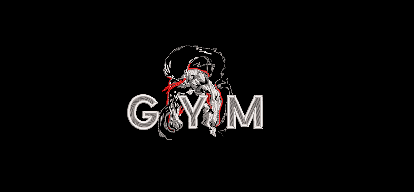 Дизайн GYM с волком — машинная вышивка